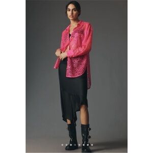 Anthropologie Pink Button Up, L